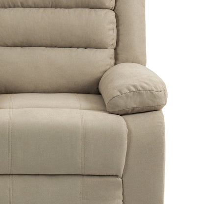 Fauteuil inclinable manuel rembourré en velours côtelé de coton avec accoudoirs larges