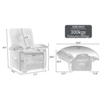 Fauteuil inclinable manuel rembourré avec massage, chauffage lombaire, accoudoirs coussinés et poches latérales