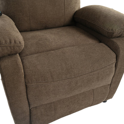Fauteuil inclinable manuel rembourré avec massage, chauffage lombaire, accoudoirs coussinés et poches latérales