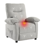Fauteuil inclinable manuel rembourré avec massage, chauffage lombaire, accoudoirs coussinés et poches latérales