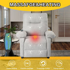 Fauteuil inclinable manuel rembourré avec massage, chauffage lombaire, accoudoirs coussinés et poches latérales
