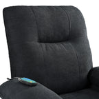 Fauteuil inclinable manuel rembourré avec massage, chauffage lombaire, accoudoirs coussinés et poches latérales