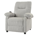 Fauteuil inclinable manuel rembourré avec massage, chauffage lombaire, accoudoirs coussinés et poches latérales