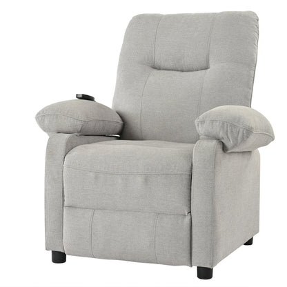 Fauteuil inclinable manuel rembourré avec massage, chauffage lombaire, accoudoirs coussinés et poches latérales
