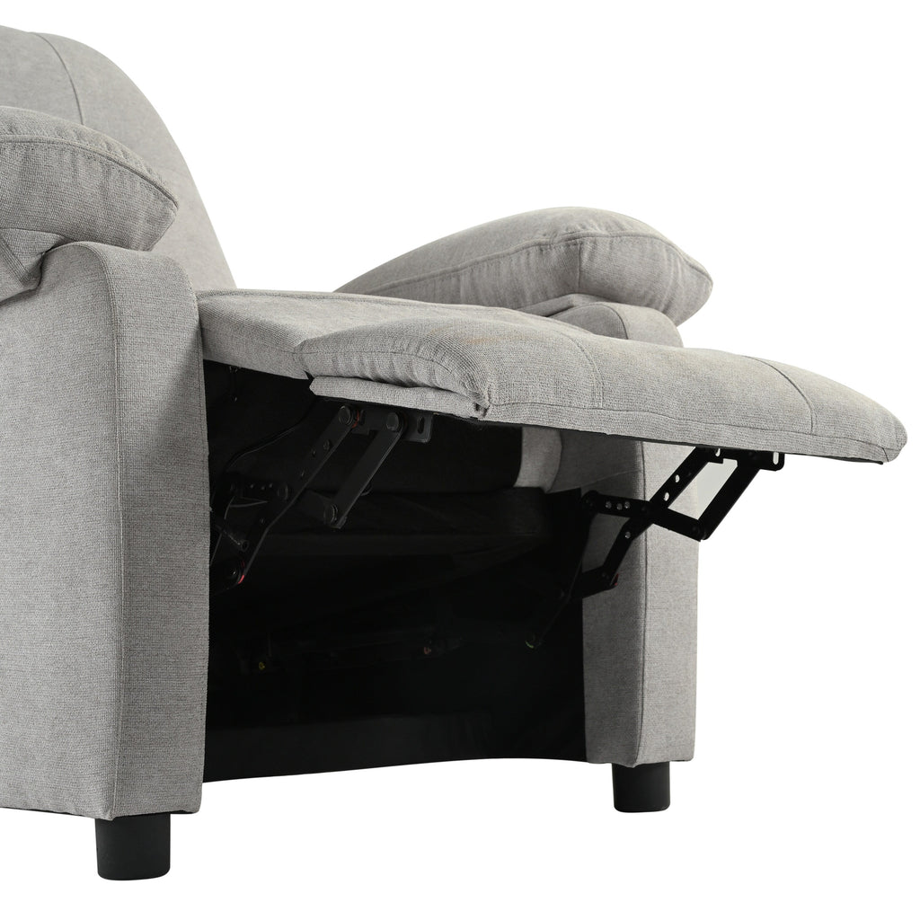 Fauteuil inclinable manuel rembourré avec massage, chauffage lombaire, accoudoirs coussinés et poches latérales