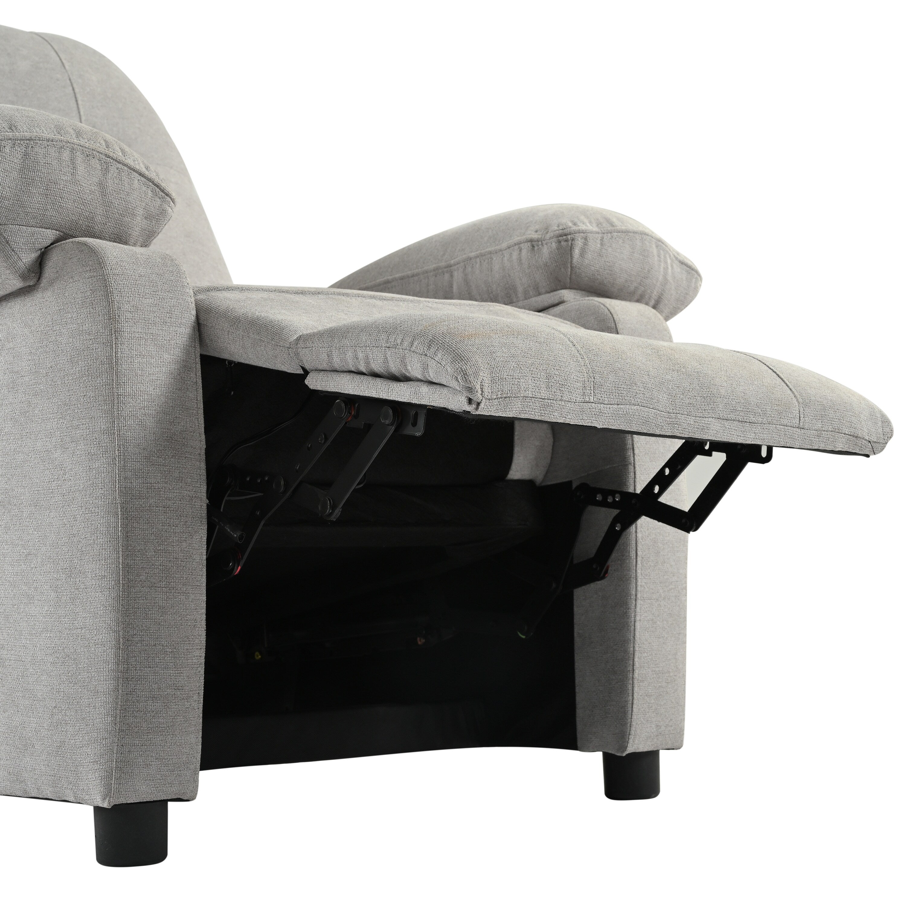 Fauteuil inclinable manuel rembourré avec massage, chauffage lombaire, accoudoirs coussinés et poches latérales