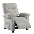 Fauteuil inclinable manuel rembourré avec massage, chauffage lombaire, accoudoirs coussinés et poches latérales