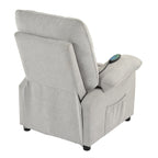 Fauteuil inclinable manuel rembourré avec massage, chauffage lombaire, accoudoirs coussinés et poches latérales