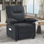 Fauteuil inclinable manuel rembourré avec massage, chauffage lombaire, accoudoirs coussinés et poches latérales