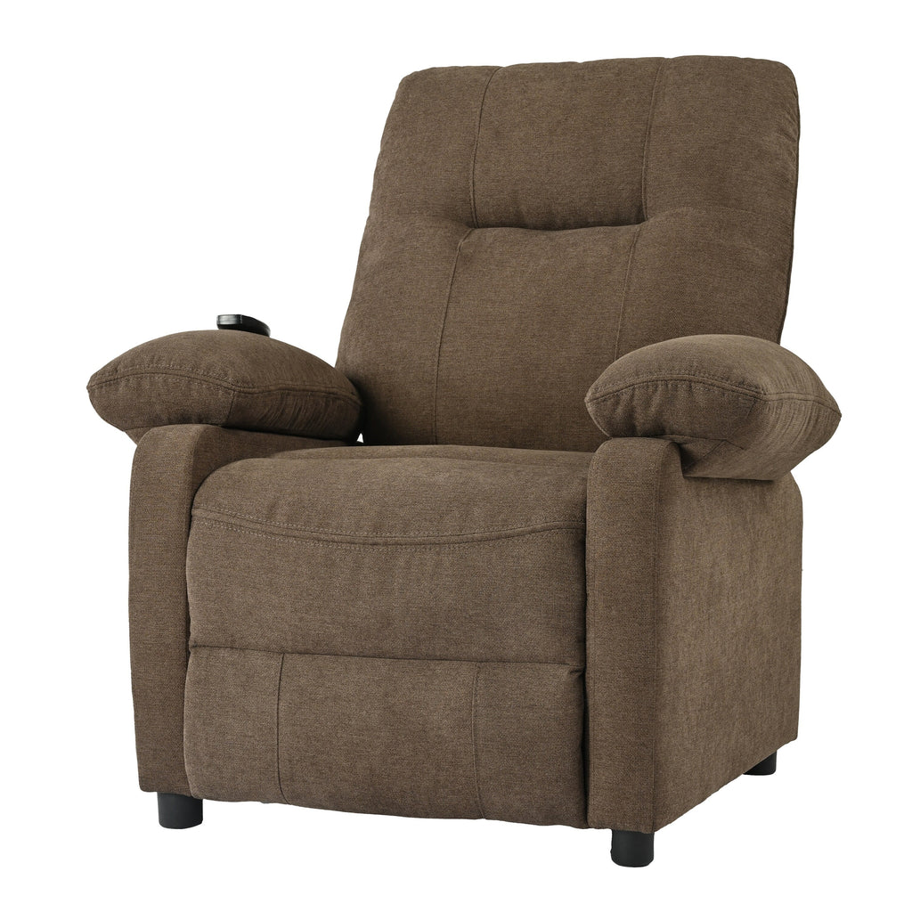Fauteuil inclinable manuel rembourré avec massage, chauffage lombaire, accoudoirs coussinés et poches latérales