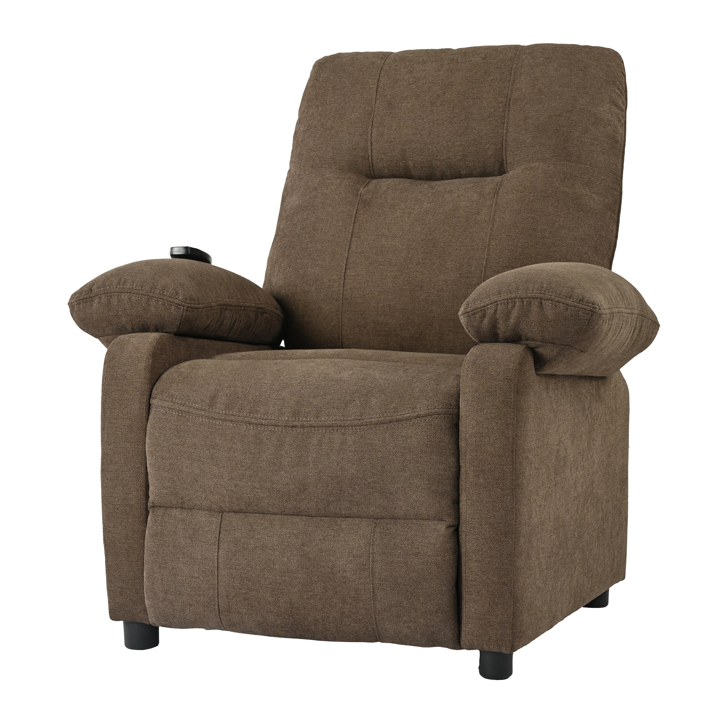 Fauteuil inclinable manuel rembourré avec massage, chauffage lombaire, accoudoirs coussinés et poches latérales