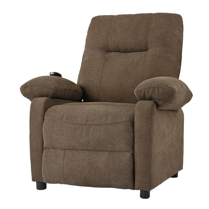 Fauteuil inclinable manuel rembourré avec massage, chauffage lombaire, accoudoirs coussinés et poches latérales