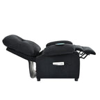 Fauteuil inclinable manuel rembourré avec massage, chauffage lombaire, accoudoirs coussinés et poches latérales