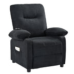 Fauteuil inclinable manuel rembourré avec massage, chauffage lombaire, accoudoirs coussinés et poches latérales