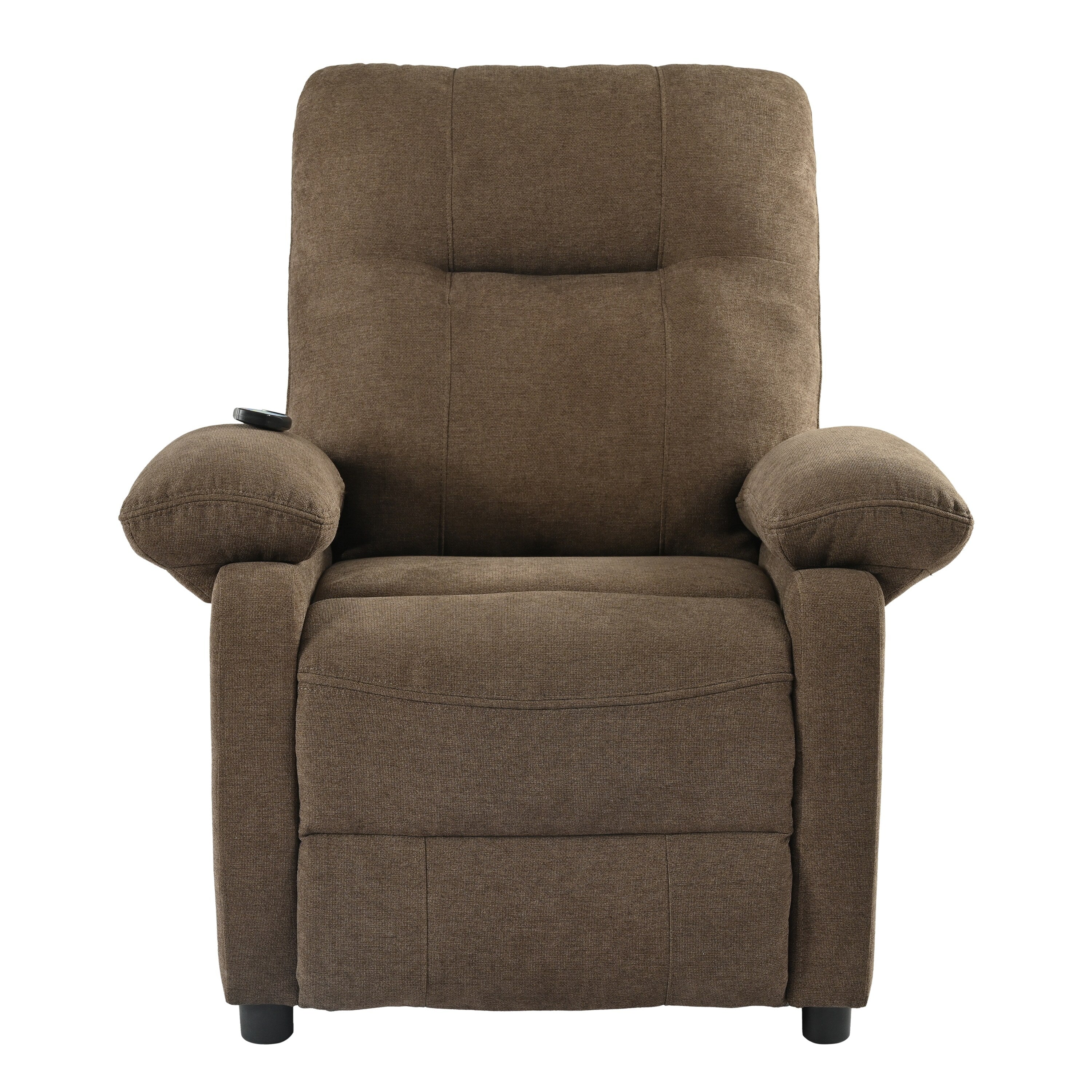 Fauteuil inclinable manuel rembourré avec massage, chauffage lombaire, accoudoirs coussinés et poches latérales