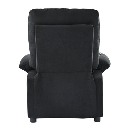 Fauteuil inclinable manuel rembourré avec massage, chauffage lombaire, accoudoirs coussinés et poches latérales