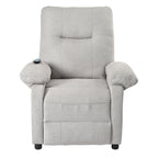 Fauteuil inclinable manuel rembourré avec massage, chauffage lombaire, accoudoirs coussinés et poches latérales
