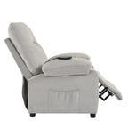 Fauteuil inclinable manuel rembourré avec massage, chauffage lombaire, accoudoirs coussinés et poches latérales