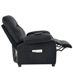 Fauteuil inclinable manuel rembourré avec massage, chauffage lombaire, accoudoirs coussinés et poches latérales
