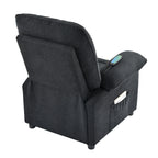 Fauteuil inclinable manuel rembourré avec massage, chauffage lombaire, accoudoirs coussinés et poches latérales