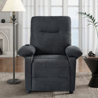 Fauteuil inclinable manuel rembourré avec massage, chauffage lombaire, accoudoirs coussinés et poches latérales