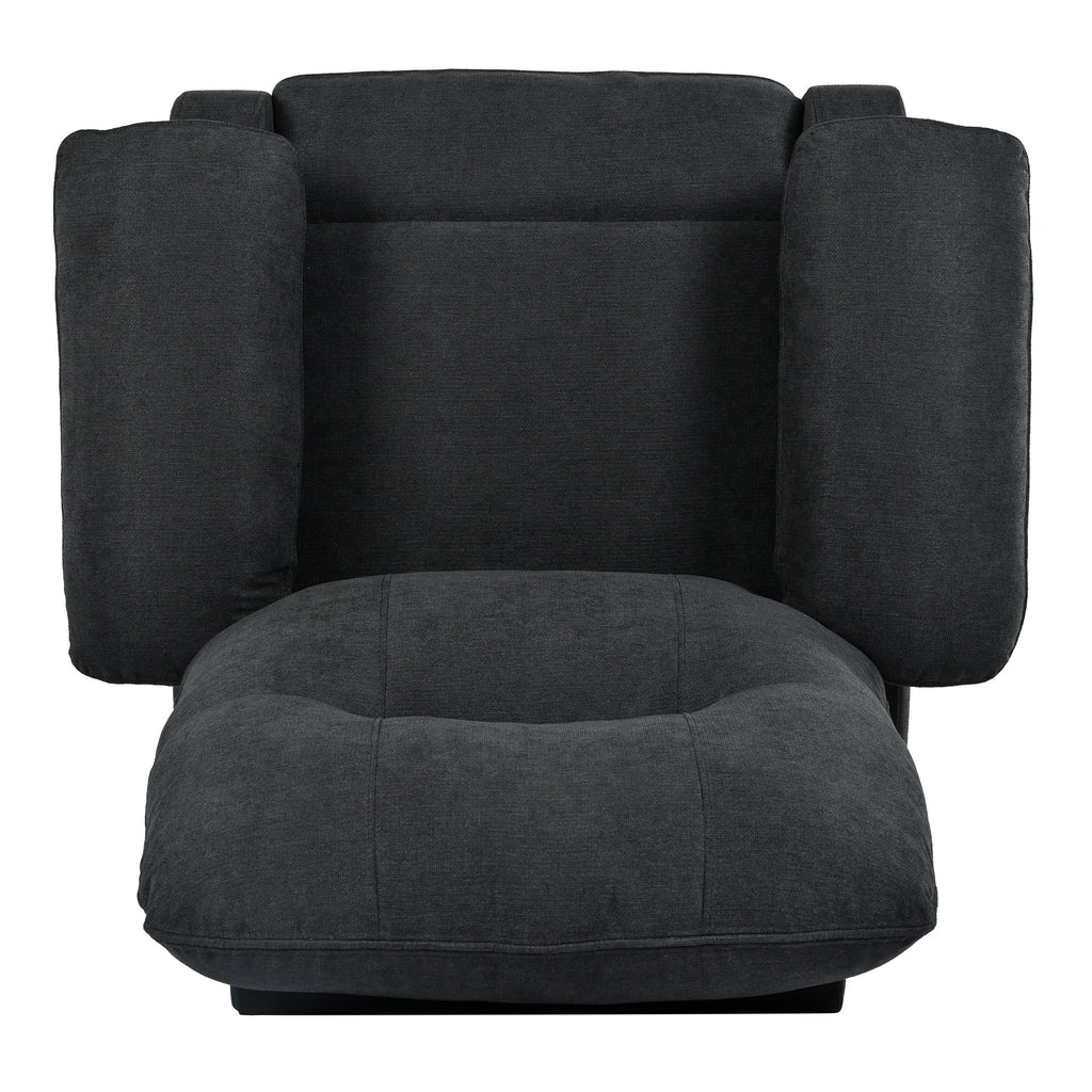 Fauteuil inclinable manuel rembourré avec massage, chauffage lombaire, accoudoirs coussinés et poches latérales
