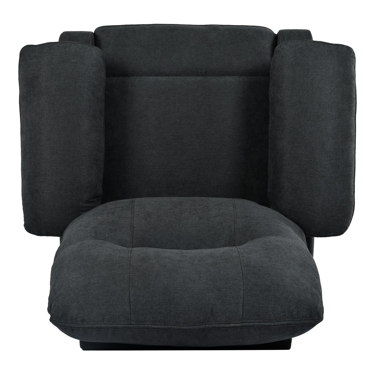 Fauteuil inclinable manuel rembourré avec massage, chauffage lombaire, accoudoirs coussinés et poches latérales
