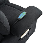 Fauteuil inclinable manuel rembourré avec massage, chauffage lombaire, accoudoirs coussinés et poches latérales