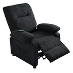 Fauteuil inclinable manuel rembourré avec massage, chauffage lombaire, accoudoirs coussinés et poches latérales