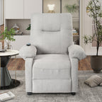 Fauteuil inclinable manuel rembourré avec massage, chauffage lombaire, accoudoirs coussinés et poches latérales