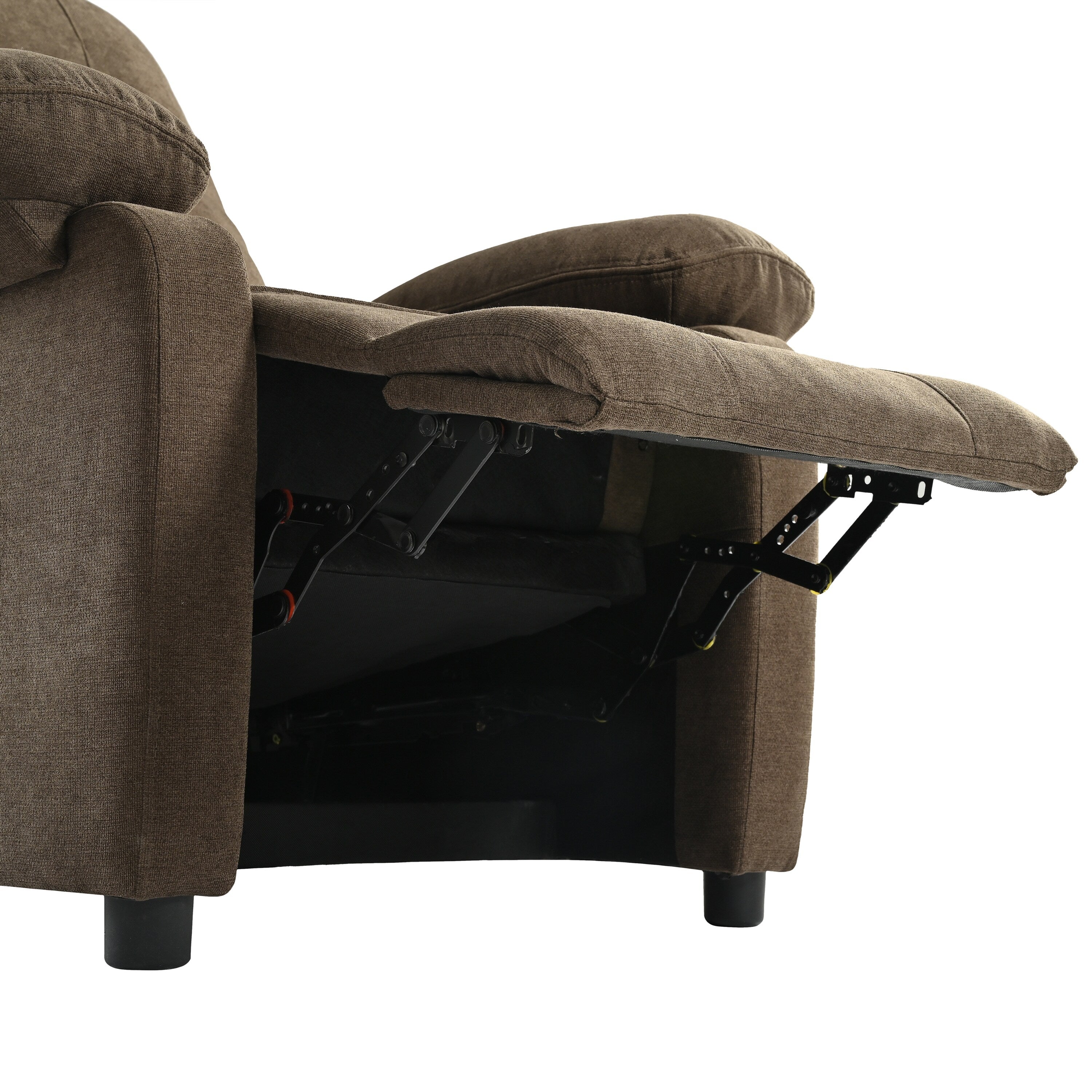 Fauteuil inclinable manuel rembourré avec massage, chauffage lombaire, accoudoirs coussinés et poches latérales