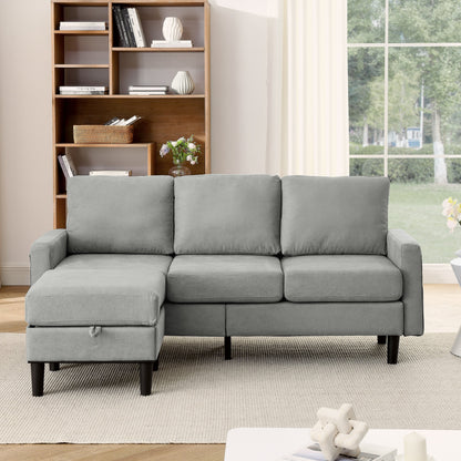 Canapé sectionnel rembourré avec pouf