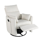 Fauteuil inclinable pivotant rembourré avec réglage manuel, rotation à 360° et deux oreillers amovibles