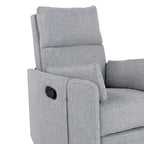 Fauteuil inclinable pivotant rembourré avec réglage manuel, rotation à 360° et deux oreillers amovibles