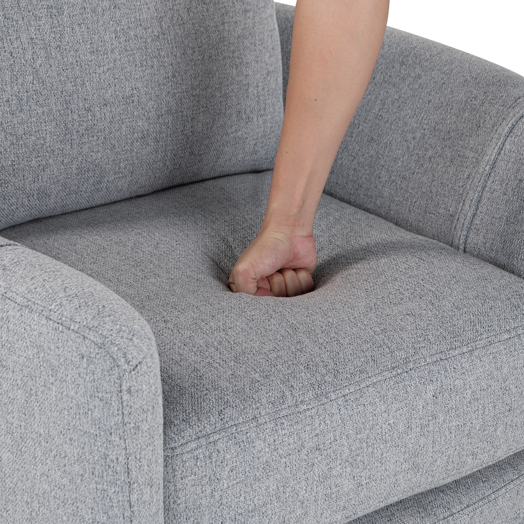 Fauteuil inclinable pivotant rembourré avec réglage manuel, rotation à 360° et deux oreillers amovibles