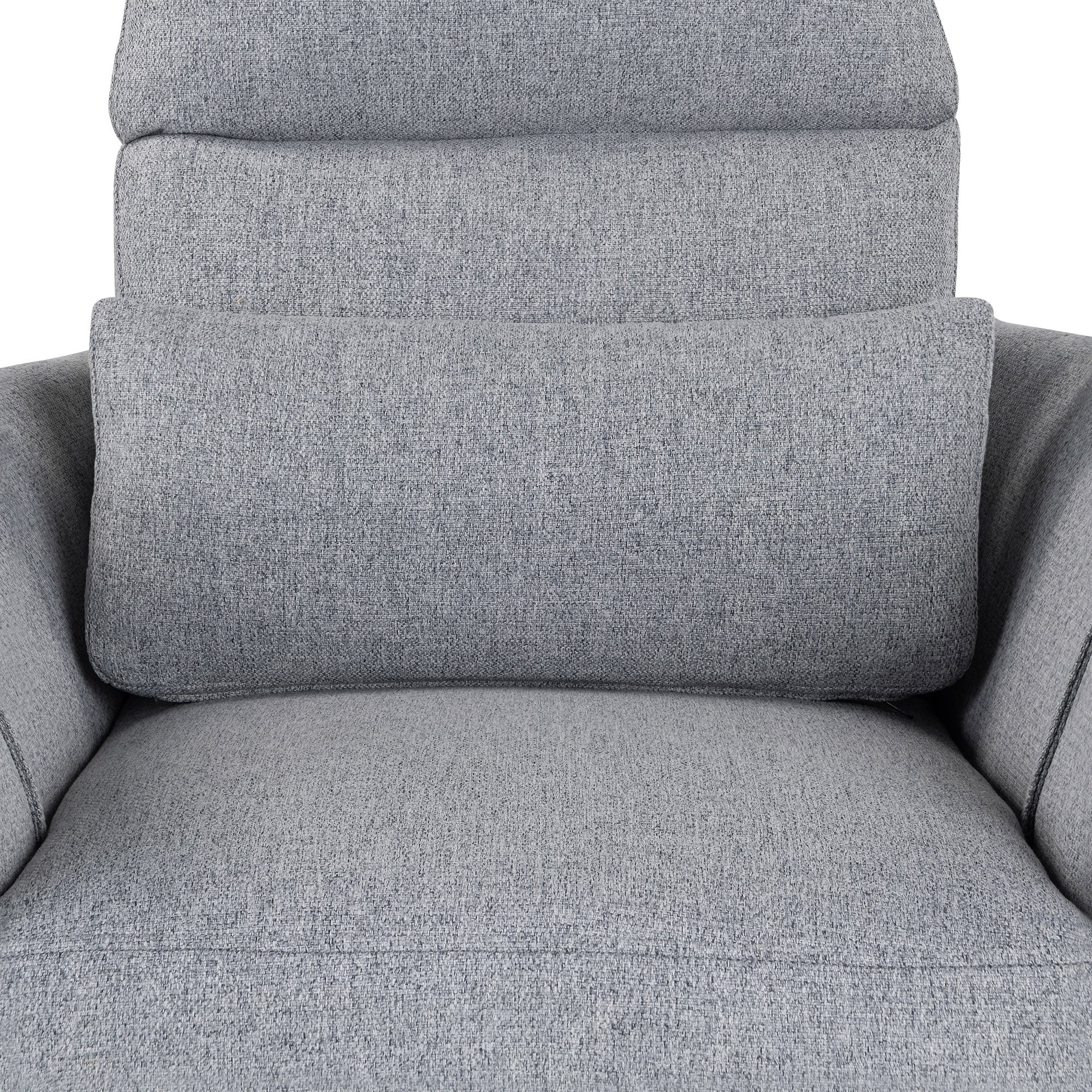 Fauteuil inclinable pivotant rembourré avec réglage manuel, rotation à 360° et deux oreillers amovibles
