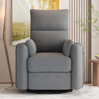 Fauteuil inclinable pivotant rembourré avec réglage manuel, rotation à 360° et deux oreillers amovibles