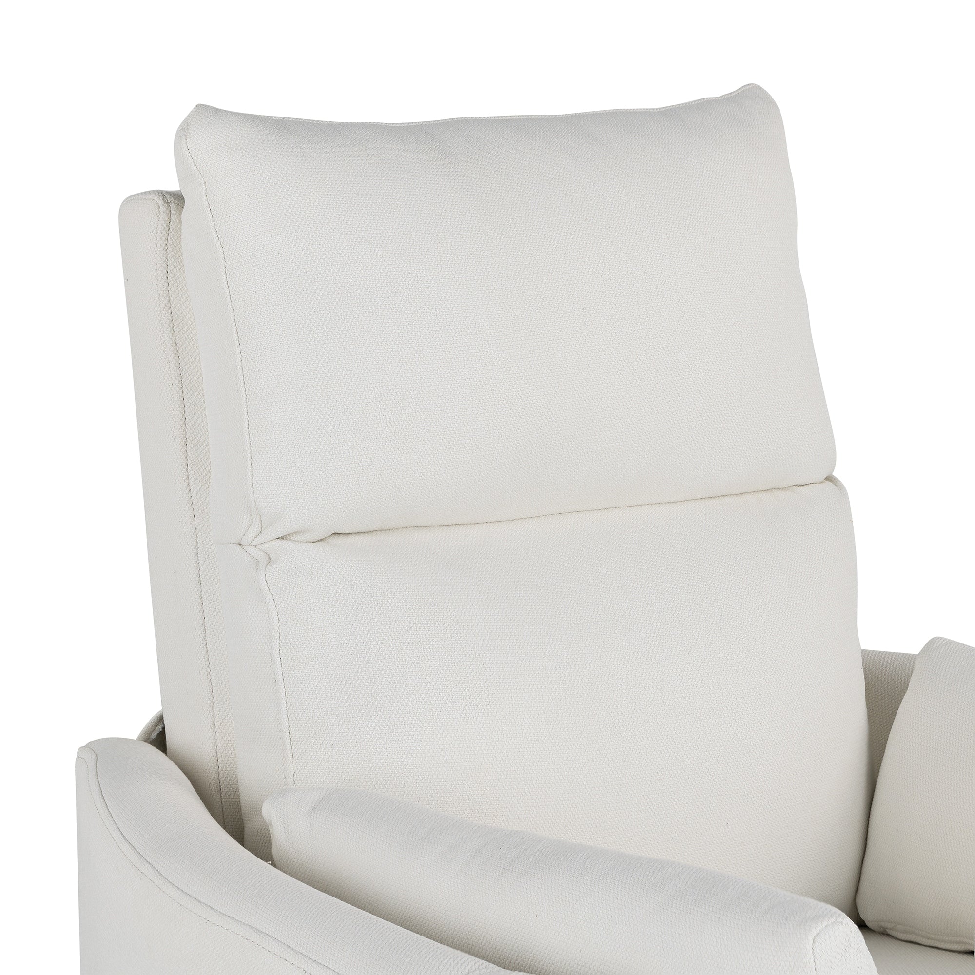 Fauteuil inclinable pivotant rembourré avec réglage manuel, rotation à 360° et deux oreillers amovibles