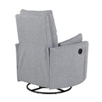 Fauteuil inclinable pivotant rembourré avec réglage manuel, rotation à 360° et deux oreillers amovibles