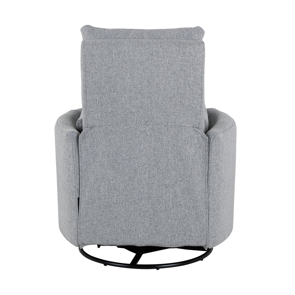 Fauteuil inclinable pivotant rembourré avec réglage manuel, rotation à 360° et deux oreillers amovibles
