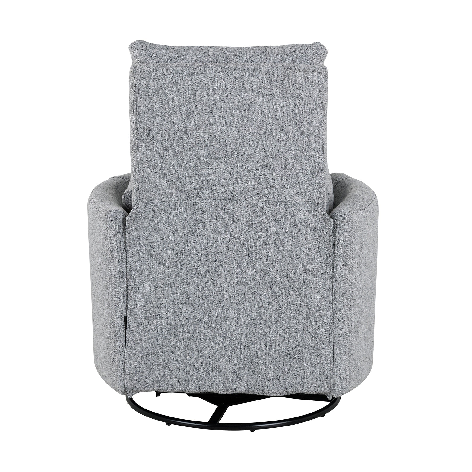 Fauteuil inclinable pivotant rembourré avec réglage manuel, rotation à 360° et deux oreillers amovibles