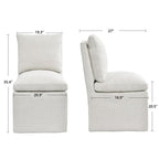 Chaise de salle à manger pivotante et rembourrée en lin