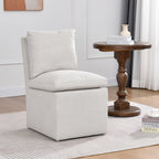Chaise de salle à manger pivotante et rembourrée en lin