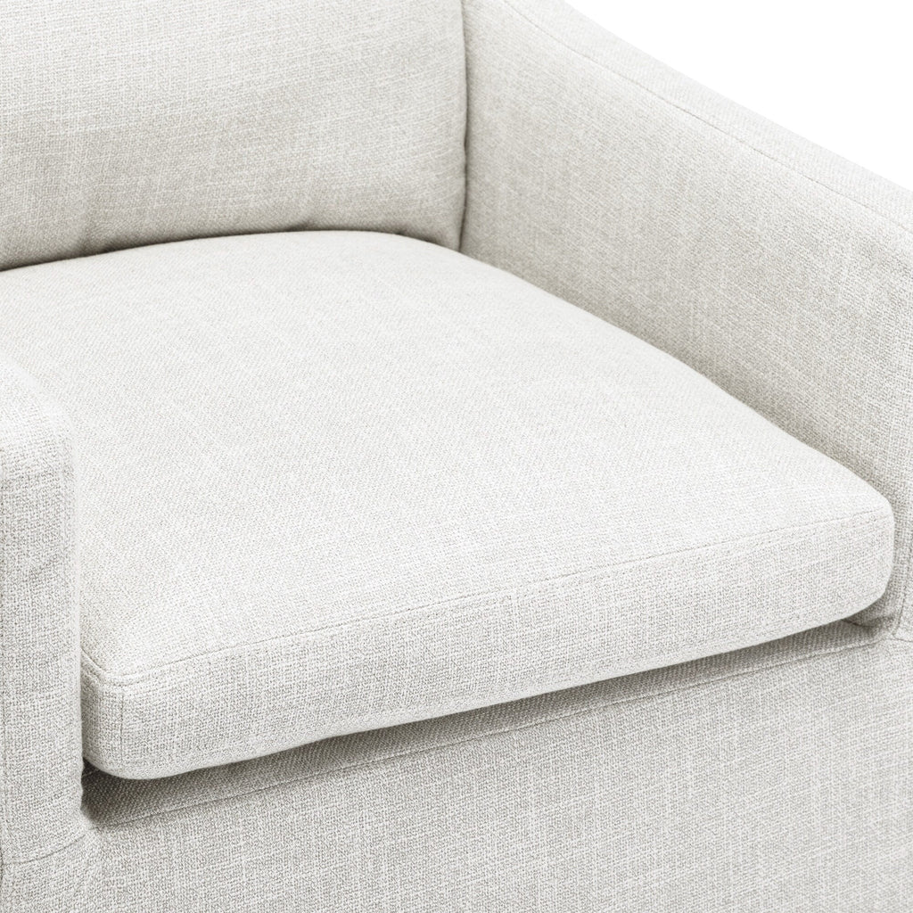 Chaise de salle à manger pivotante et rembourrée en lin