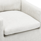 Chaise de salle à manger pivotante et rembourrée en lin