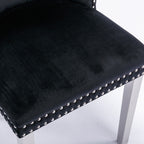 Lot de 6 chaises de salle à manger capitonnées en velours avec pieds en bois massif