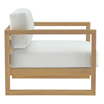 Ensemble de patio extérieur en teck Upland 4 pièces