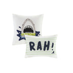 Parure de lit en coton vert/bleu marine Aaron Shark d'Urban Habitat Kids