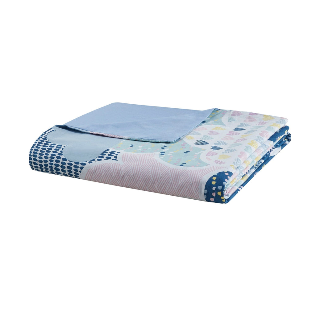Parure de lit 5 pièces en coton bleu « Intelligent Design Kids Bliss »