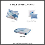Parure de lit 5 pièces en coton bleu « Intelligent Design Kids Bliss »